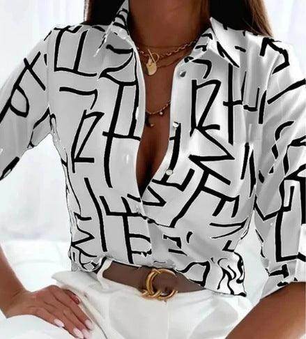 Long Sleeve Shirt Printed Women - Magellan Fashion Shop
