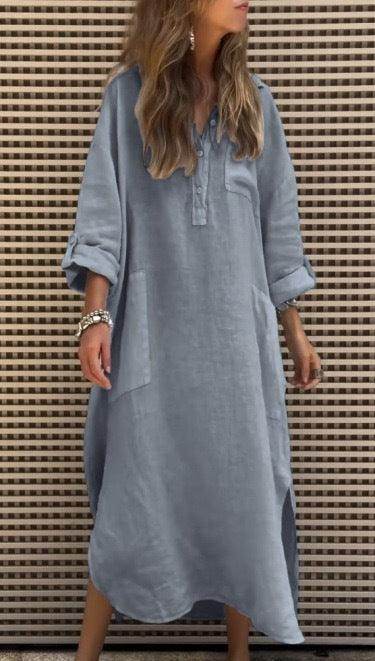 New Autumn And Winter Elegant Solid Color Irregular Dress - Magellan Fashion Shop