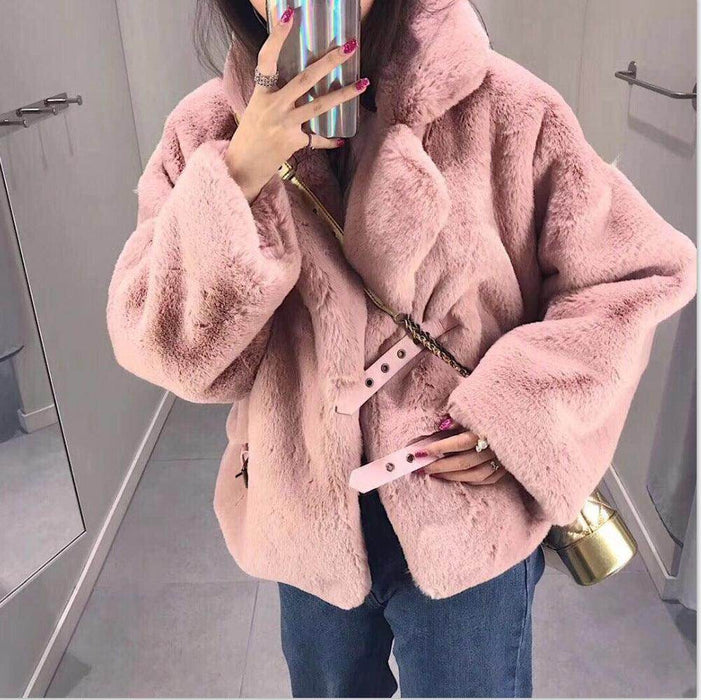 Winter Korean Female Fur Coat Short Soft Rabbit Fur Jacket - Magellan Fashion Shop