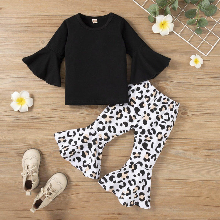 Children Leopard Flared Pants Casual Suit - Magellan Fashion Shop