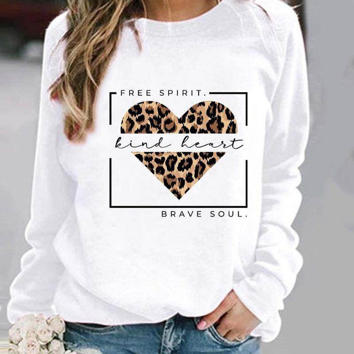 Women's Minimalist Round Neck Casual Printed Sweatshirt - Magellan Fashion Shop