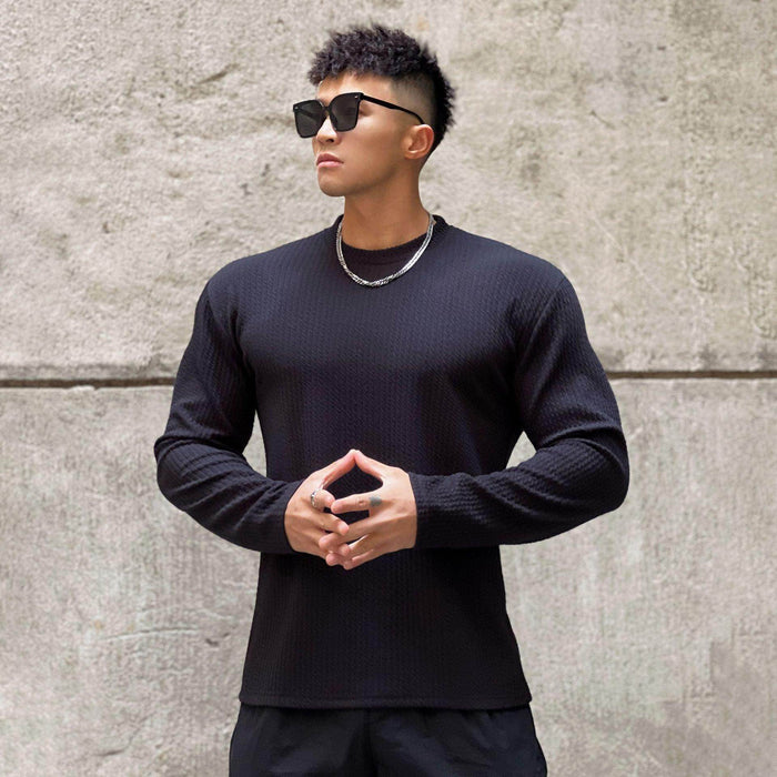 Fashion Men's Round Neck Pullover Long Sleeve Bottoming Shirt - Magellan Fashion Shop
