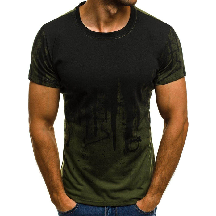 E-BAIHUI Men Fitness Compression T-Shirt Casual Cotton Black And Red Gradient High Quality Slim Shirt Men Fashion Tee Tops CG002 - Magellan Fashion Shop