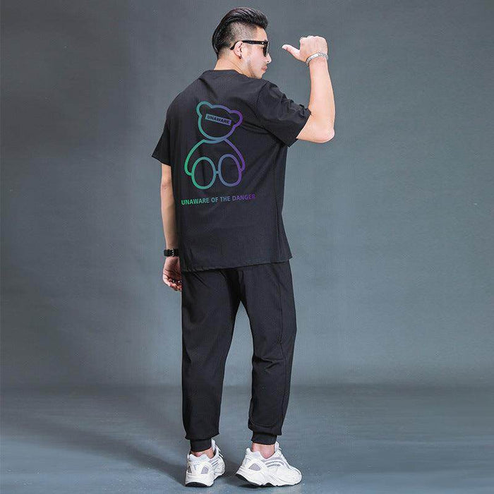 Oversized T-shirt And Trousers Two-piece Fat Casual Sports Suit - Magellan Fashion Shop