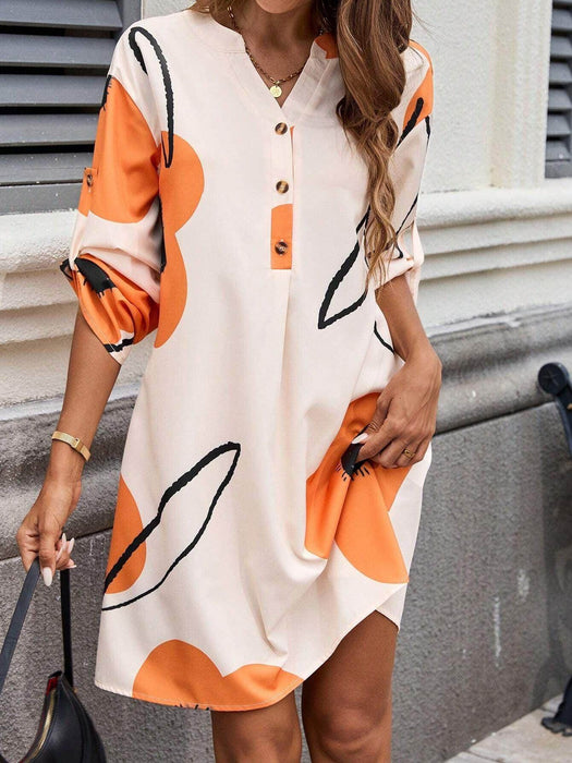 V-neck Long Sleeve Shirt Dress Women - Magellan Fashion Shop
