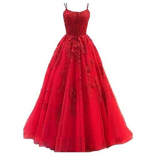 Camisole Ball Gown Long Tulle Lace Party Evening Gown - Magellan Fashion Shop