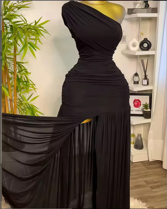 Women's Fashion Slim Fit Split Long Dress