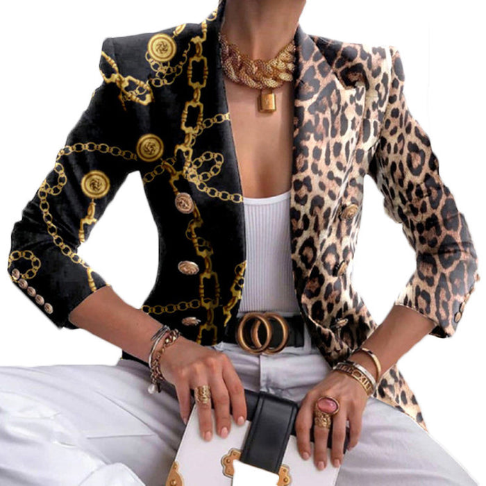 Ladies printed slim blazer