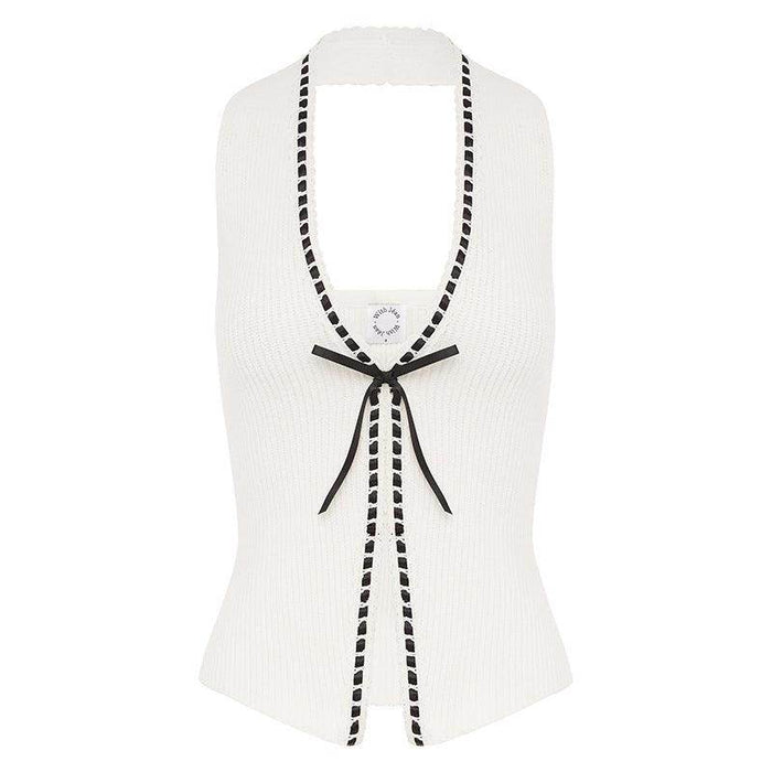 Summer New Fashion Knitted Fabric Lace-up Vest - Magellan Fashion Shop