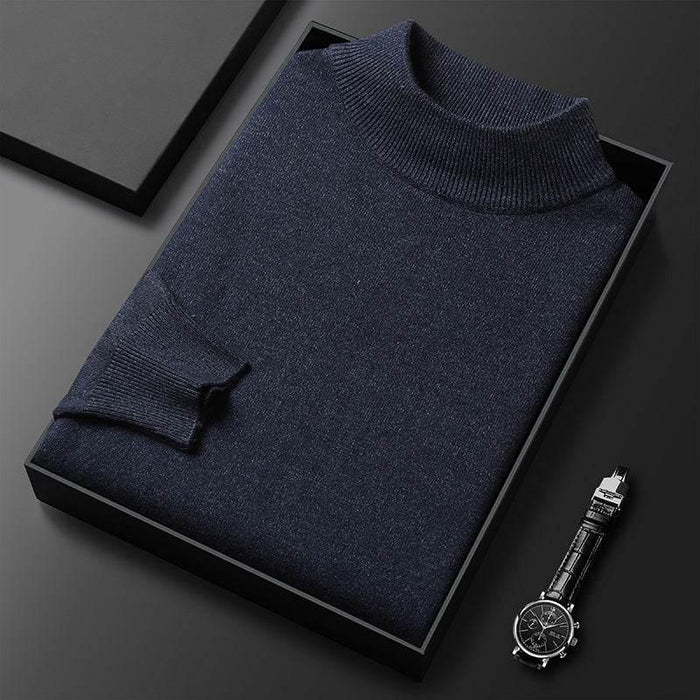 Men's Sweater Slim Fit Pure Color Half Collar Knitted Bottoming Shirt - Magellan Fashion Shop