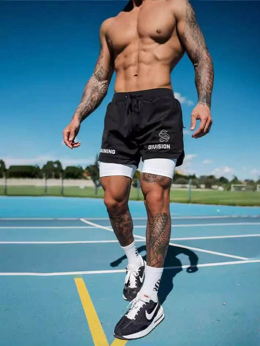 Men's Simple American Quick-drying Running Double-layer Sports Shorts - Magellan Fashion Shop