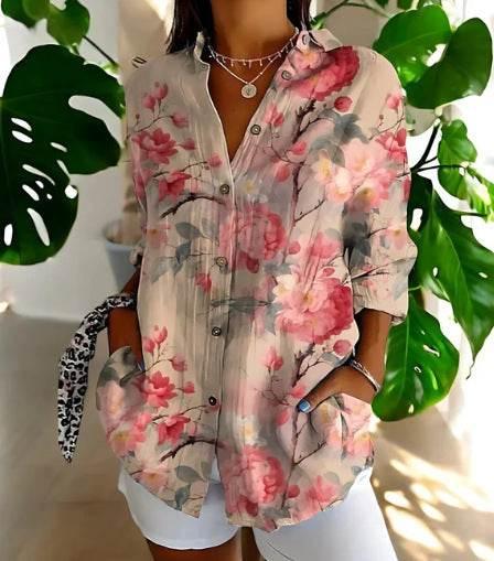 Color Matching Casual Loose Shirt - Magellan Fashion Shop