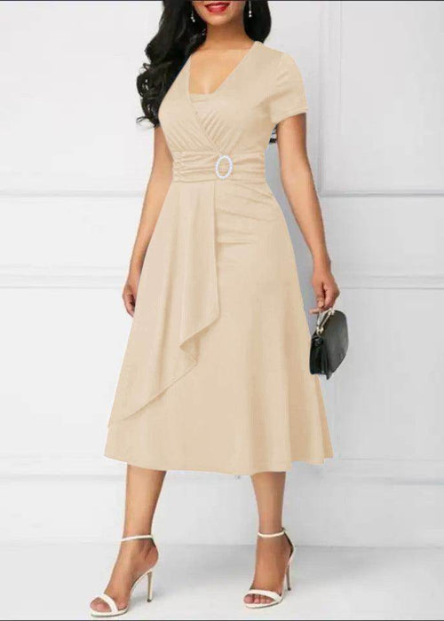 Independent Station Fashion Elegant Asymmetry Large Skirt V-neck Dress Party Evening Dress - Magellan Fashion Shop