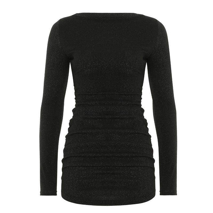 Silk Waist-controlled Long Sleeves Dress - Magellan Fashion Shop