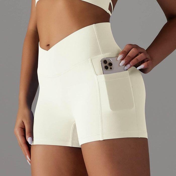 Yoga Shorts With Phone Pocket Design Fitness Sports Pants - Magellan Fashion Shop