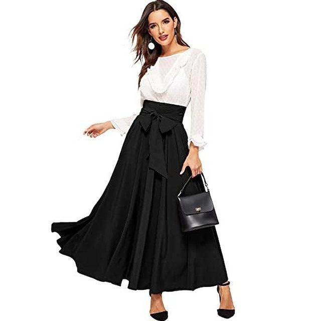 High Waist Slimming Front Lace-up A- Line Dress - Magellan Fashion Shop
