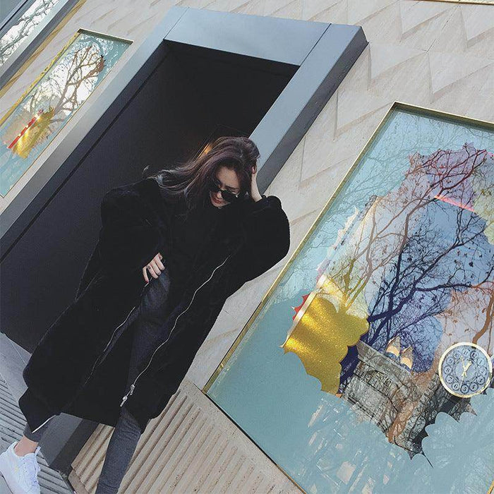 Autumn And Winter Thick Long Hooded Fur Coat – Elegant Fur-Lined Coat for Women - Magellan Fashion Shop