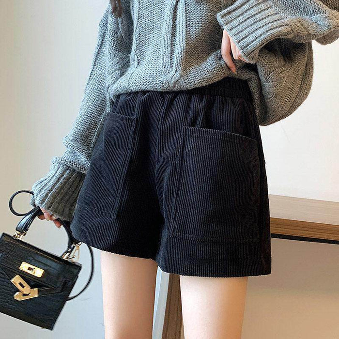 Corduroy Women's Loose New Casual Pleated Pants Skirt - Magellan Fashion Shop