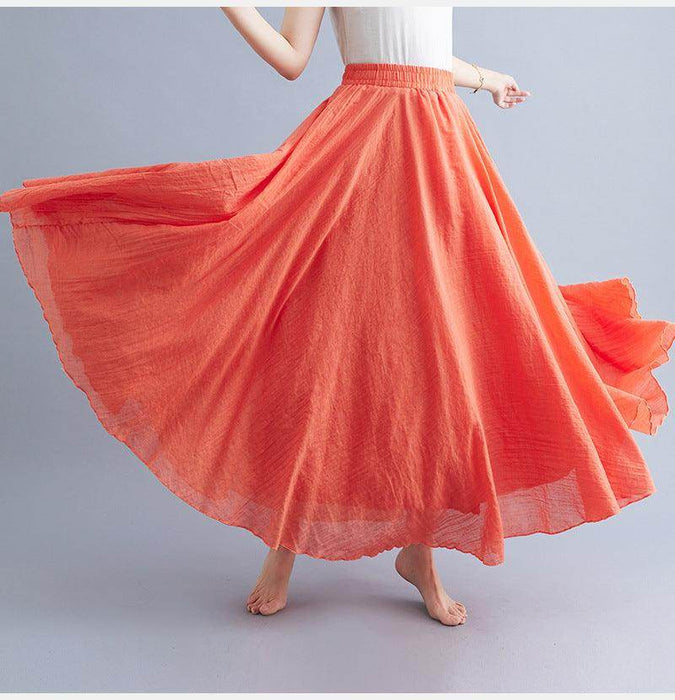 Lady Literature Plus Size Cotton And Linen Skirt - Magellan Fashion Shop