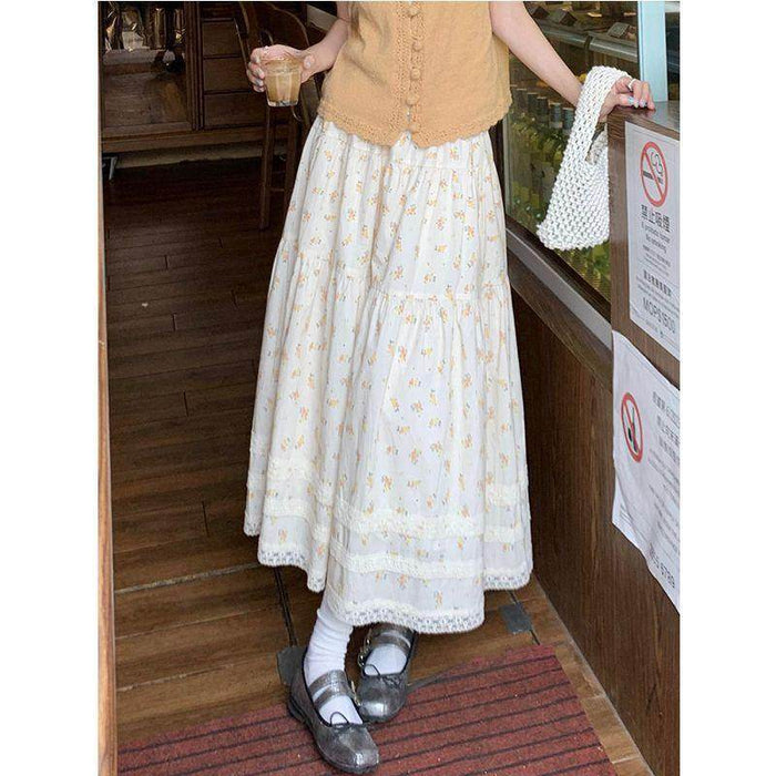 Sweet Lace Edge A- Line Skirt Temperament Slimming - Magellan Fashion Shop
