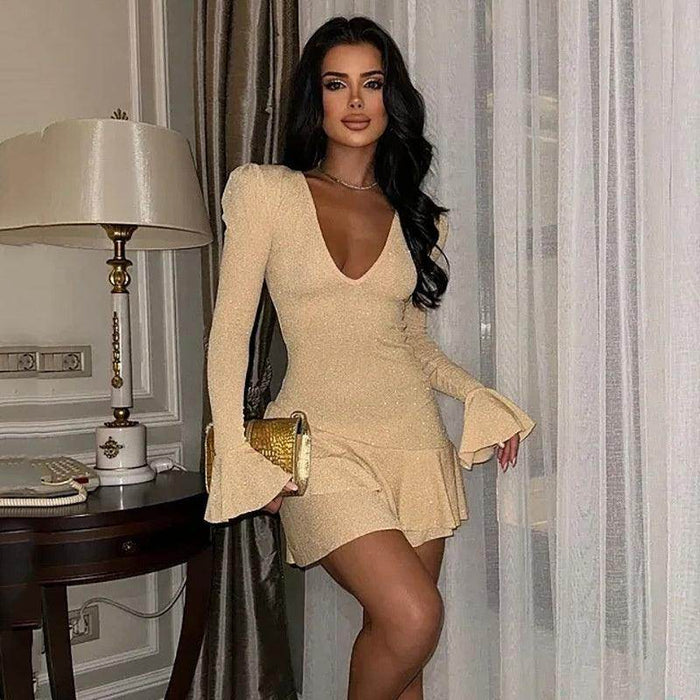 Fashion Flared Sleeves Tight Sexy Hip Skirt - Magellan Fashion Shop