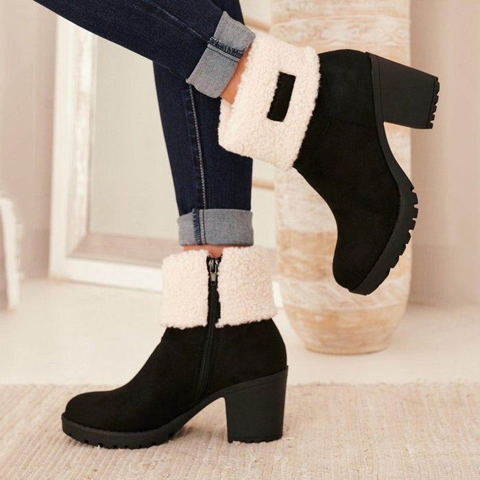 Women's Short Boots With Warm Woolen Mouth - Magellan Fashion Shop