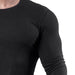 Men Tight Top Elastic Quick Drying Cotton Blend Long Sleeve T Shirt for Fitness Running Black XXL - Magellan Fashion Shop