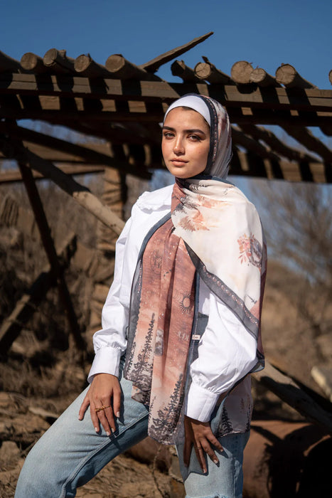 Satin Printed Hijab Printed Shawl Headscarf