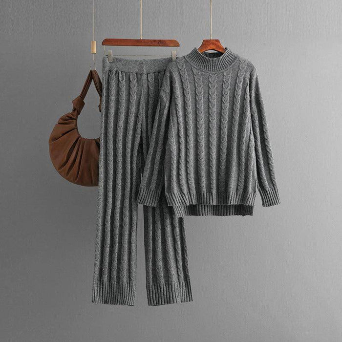 Mock Neck Sweater Twist Suit Female Fashionable Knitted - Magellan Fashion Shop