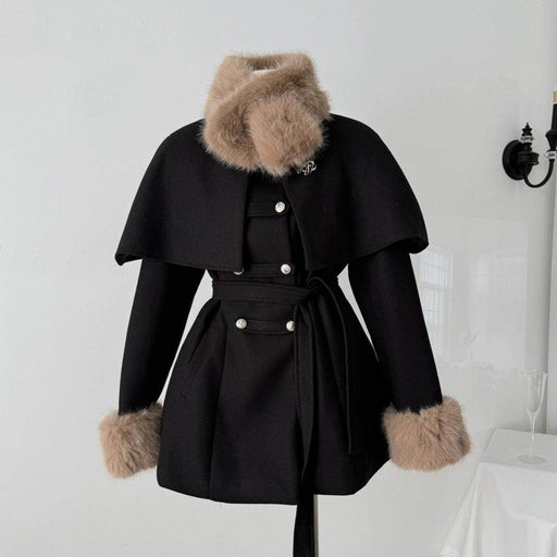 Women's Ring Fashionable Cape Cloak Wool Coat - Magellan Fashion Shop