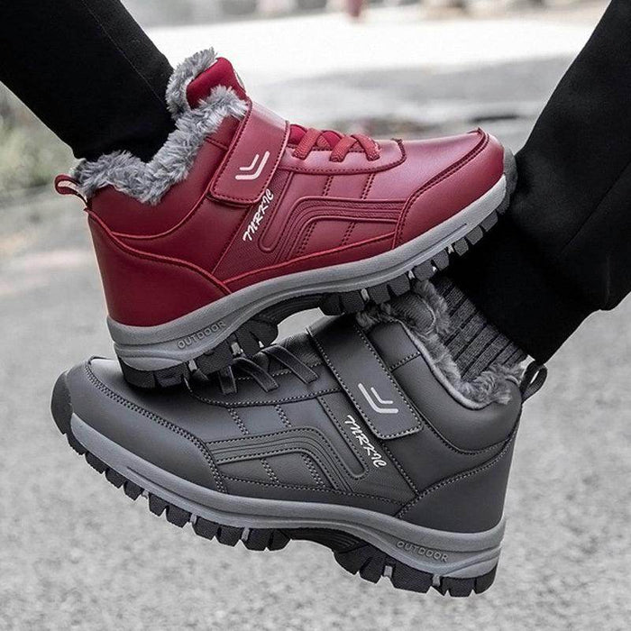 Winter Boots Women Men Warm Plush Velcro Snow Boots Climbing Hiking Shoes - Magellan Fashion Shop