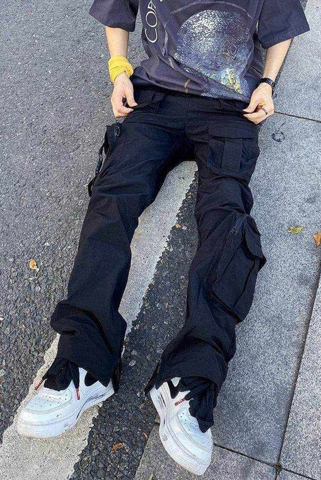 Overalls Trousers Zipper Flared Casual Trousers Ins Pants Men - Magellan Fashion Shop