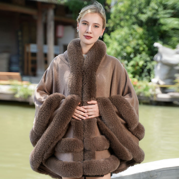 Loose Knitted Cloak Plus Size Easy Matching Coat Women