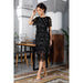 Temperament Fringed Sequin Dress Gown - Magellan Fashion Shop