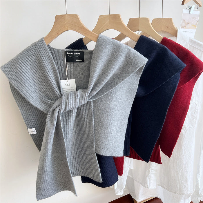 Shoulder Pad Knotted Shirt Women's Scarf