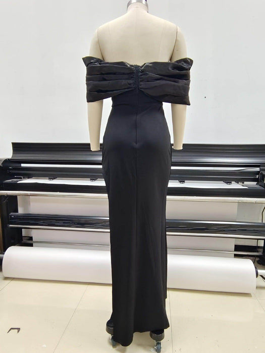 Women's Off-shoulder Split Ruffle Hip Dress - Magellan Fashion Shop