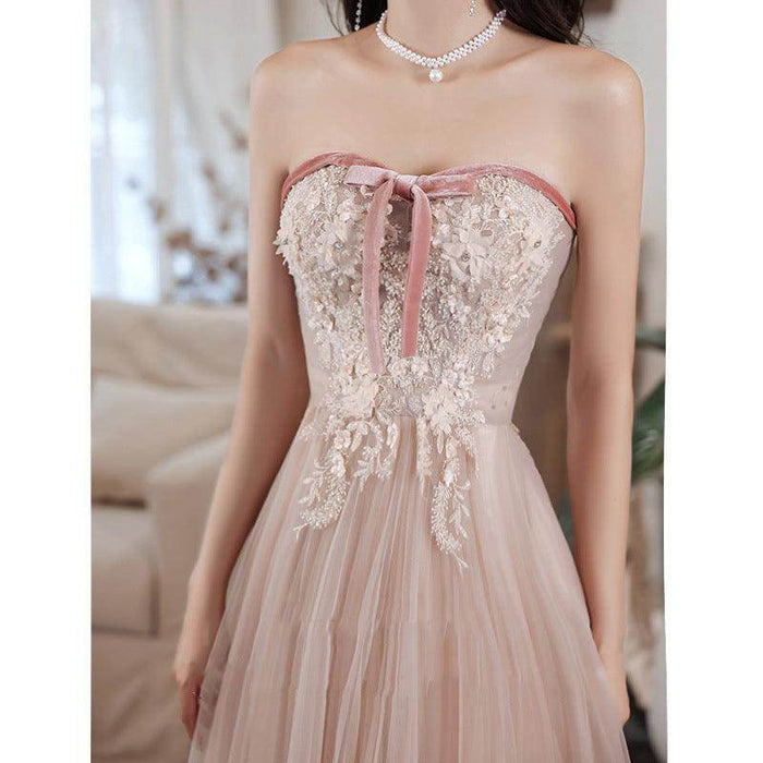 Elegant Tube Lace Sequined Ball Gown Pageantry Gown Prom gown - Magellan Fashion Shop
