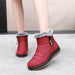 Winter Snow Boot With Side Zipper Fashion Warm Plush Ankle Boots Women's Fleece Short Shoes - Magellan Fashion Shop