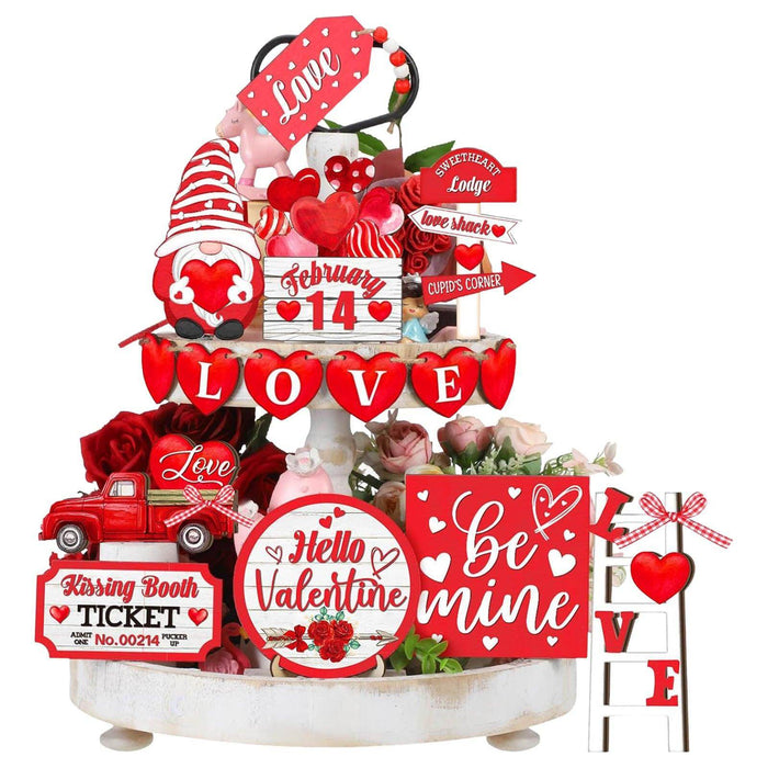 Wooden Decorative Tray Ornament For Human Day Party - Magellan Fashion Shop