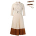Suit Collar Fashion Elegant Pleated African Dress - Magellan Fashion Shop