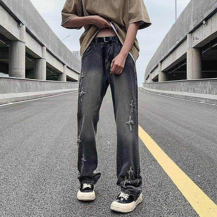 Zipper Loose Denim Trousers Men - Magellan Fashion Shop