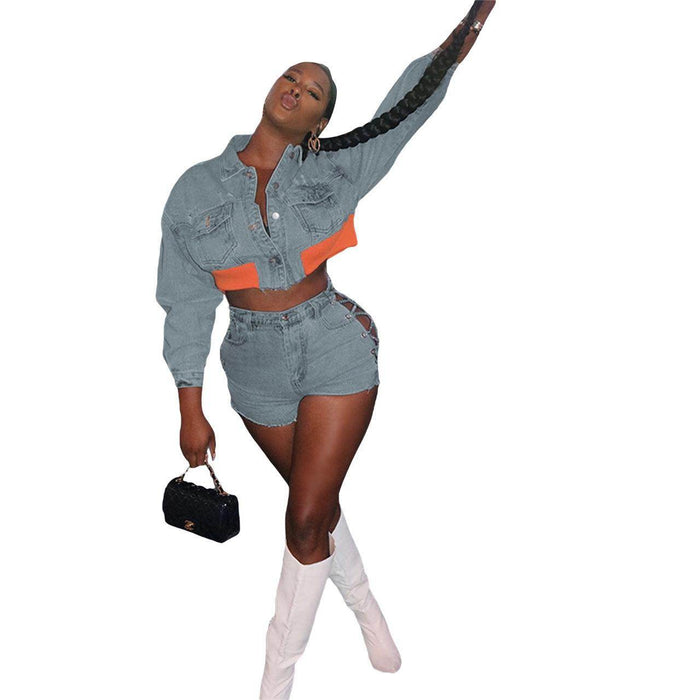 Women's Tight Denim Casual Stretch Suit - Magellan Fashion Shop