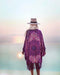 Chiffon Beach Resort Wear Purple Orientation Flower Beach Bikini - Magellan Fashion Shop