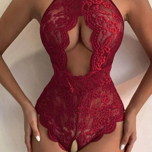 Sexy Lingerie Pajamas New Style Lace Open Jumpsuit - Magellan Fashion Shop