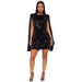 Fashion Stand Collar Sequins Dress Loose Women's Wear - Magellan Fashion Shop