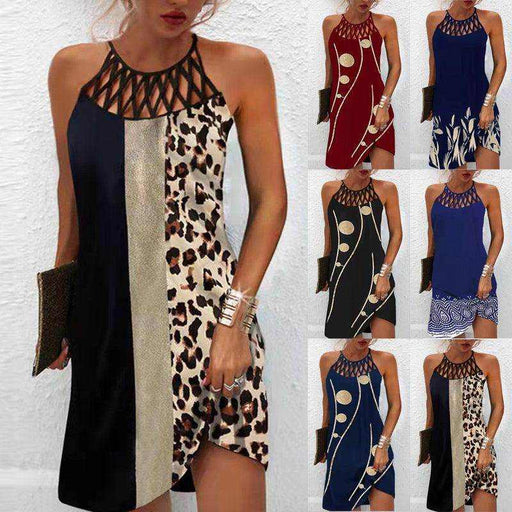 Fashion Print Dress Casual Halterneck Dresses For Women Summer Clothes - Magellan Fashion Shop