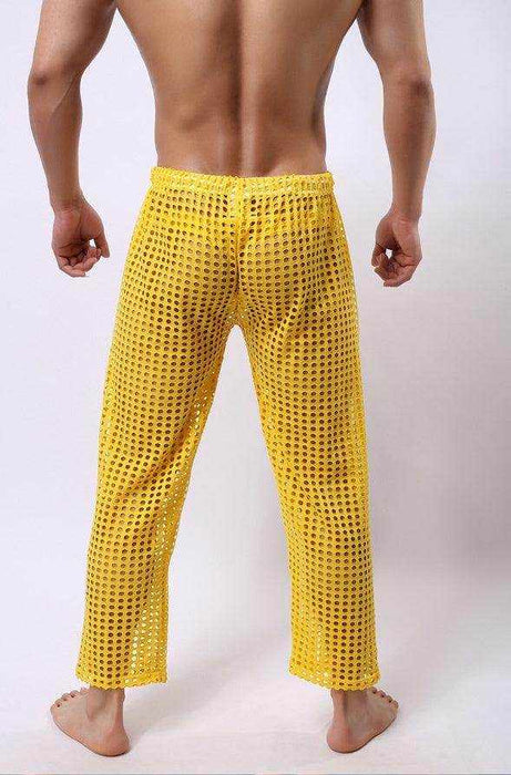 new fashion men sexy mesh trousers men casual hollow trousers - Magellan Fashion Shop