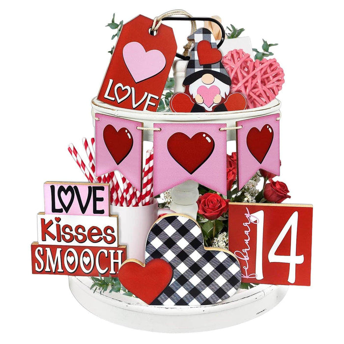 Wooden Decorative Tray Ornament For Human Day Party - Magellan Fashion Shop