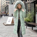 Winter Long Coat With Thickened Fur Collar Straight Slim Cotton-padded Jacket Women - Magellan Fashion Shop