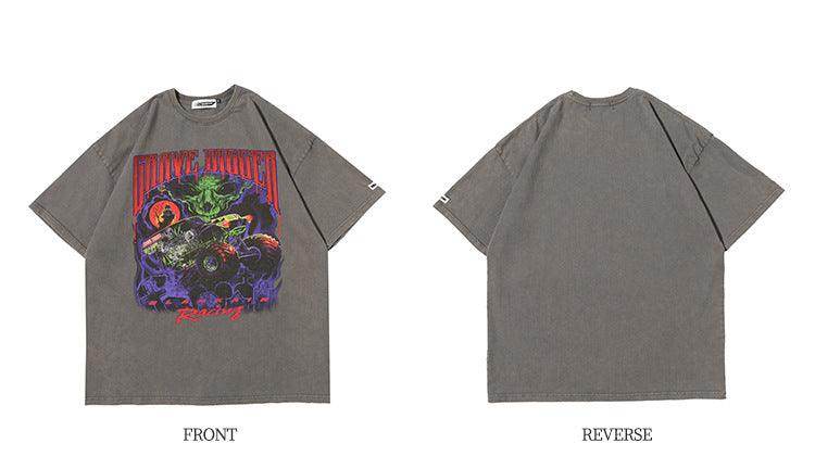 Heavy Industry Old Fat Rock Tie-dye Printing Couple T-shirt - Magellan Fashion Shop